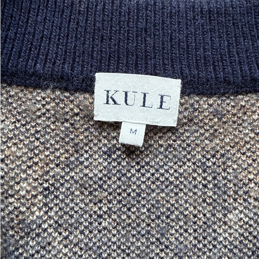 KULE The Twiggy Argyle Cardigan in Navy & Brown Size Medium Preppy - Picture 8 of 8